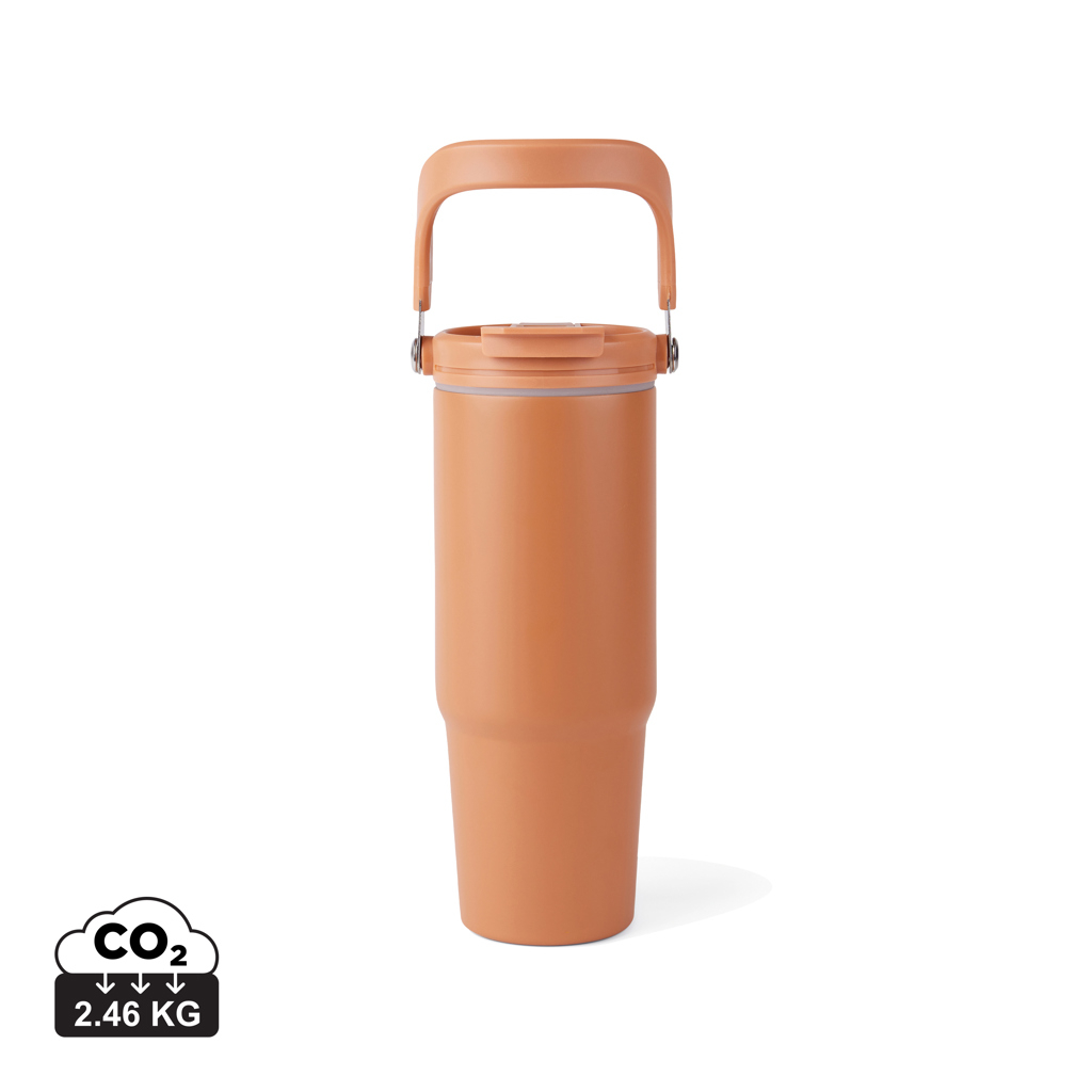Bouteille isotherme publicitaire 880ml inox recyclé Eos VINGA Orange et Orange